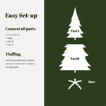 Instructional graphic showing how to assemble an Artificial Pampas Grass Tree: connect the base, Part B, then Part A, and fluff branches for best appearance—perfect for festive or artificial grass decor.