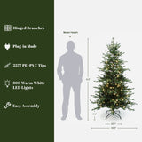 Pre-Lit Green Artificial Fir Christmas Tree with Stand, 6ft