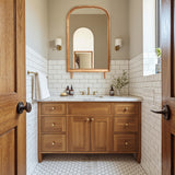 Horizon Arch Wooden Wall Mirror with Legs, 35.5"H