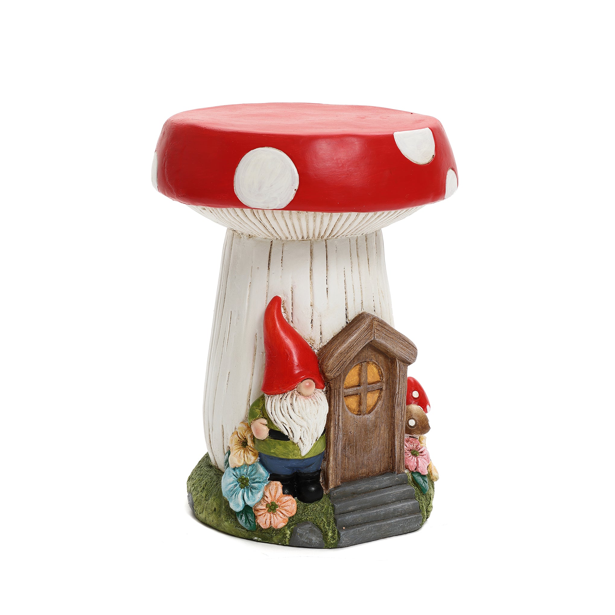 LuxenHome Gnome Mushroom MgO Indoor and Outdoor Sculpture Side Table - LuxenHome