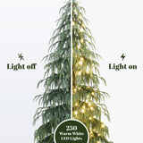 Pre-Lit Slim Artificial Cedar Christmas Tree, 7.5ft