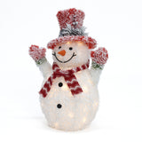 White Tinsel Frosted Snowman Holiday Snowman Decor, 2ft