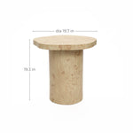 Rici burl wood finish round end table - LuxenHome