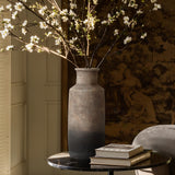 Brown Ombre Tall Terracotta Vase, 14.8" h