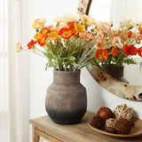 Brown ombre round Terracotta Vase, 11.1" h