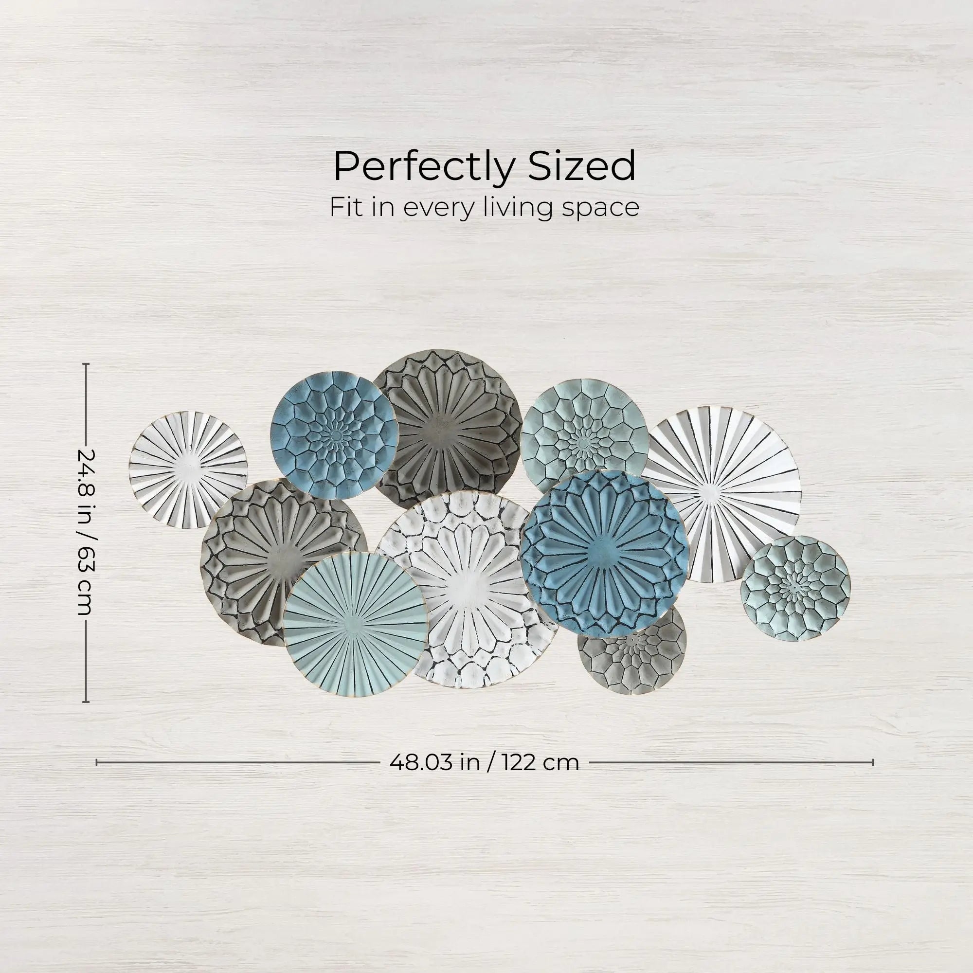 size-and-measurements-of-multi-color-metal-floral-layered-plate-wall-art