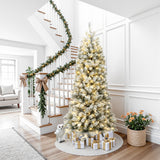 7 Ft Pre Lit Christmas Tree with Snow Flocked Branches