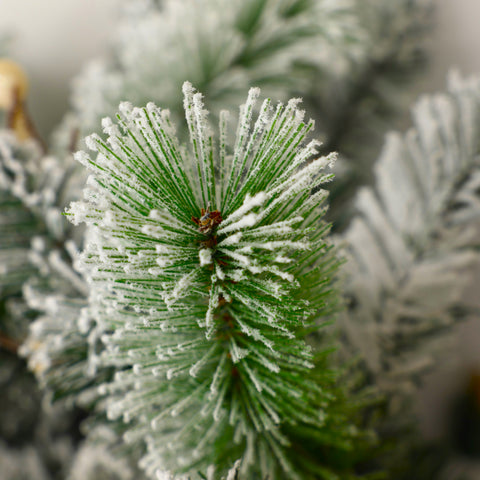 6.5Ft Pre-Lit Full Artificial Snow-Flocked Christmas Tree