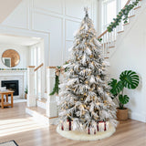 7.5Ft Pre-Lit Flocked Slender Artificial Christmas Tree