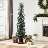 5.5Ft Pre-Lit Green Artificial Tree with Tophat Pot
