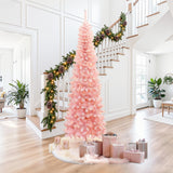7Ft Pre-Lit Pink Slim Tree with Metal Stand