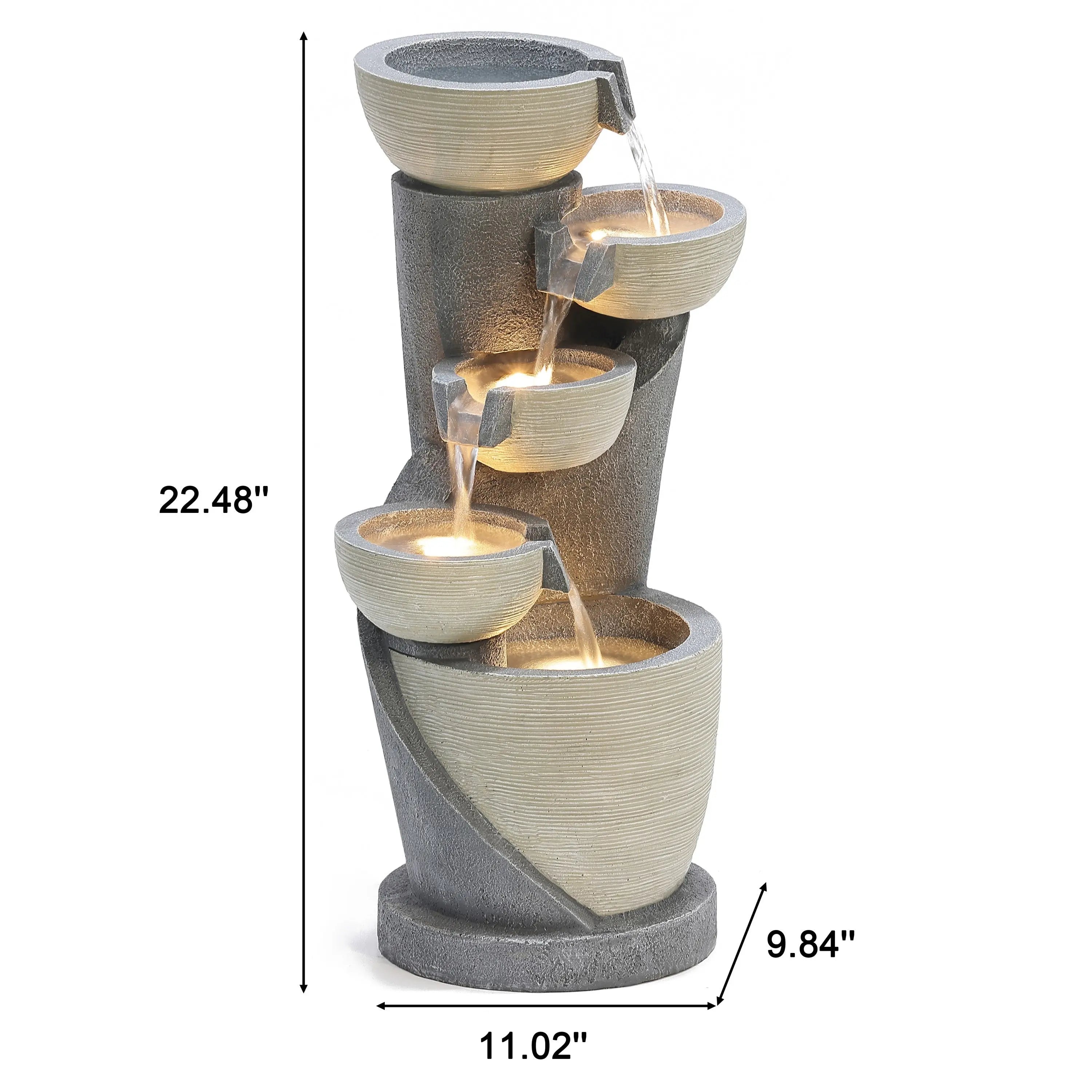 measurements-for-electrical-fountain- with-cascading-bowls-and-column