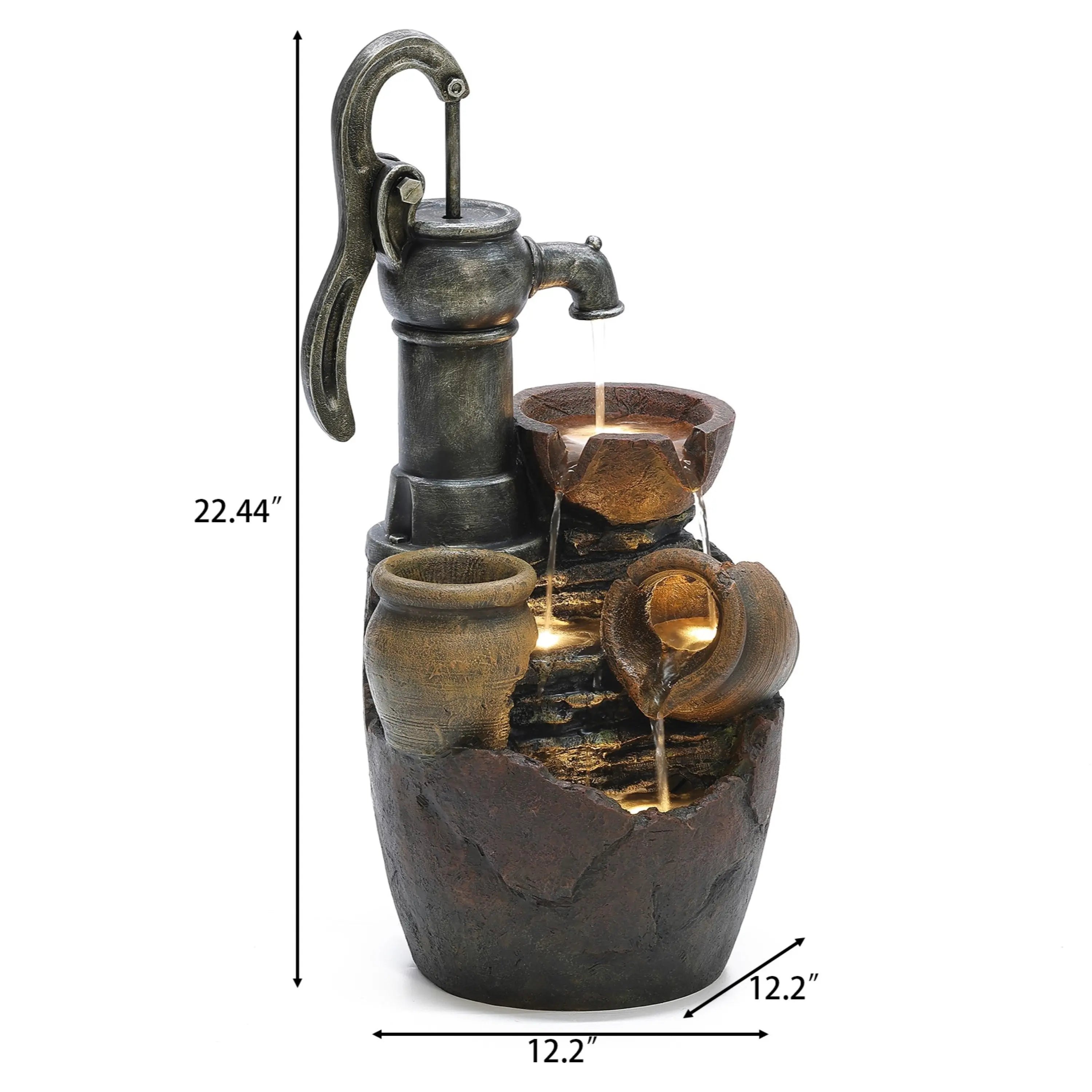 measurements-for-rustic-farmhouse-pump-and-pots-resin-outdoor-fountain