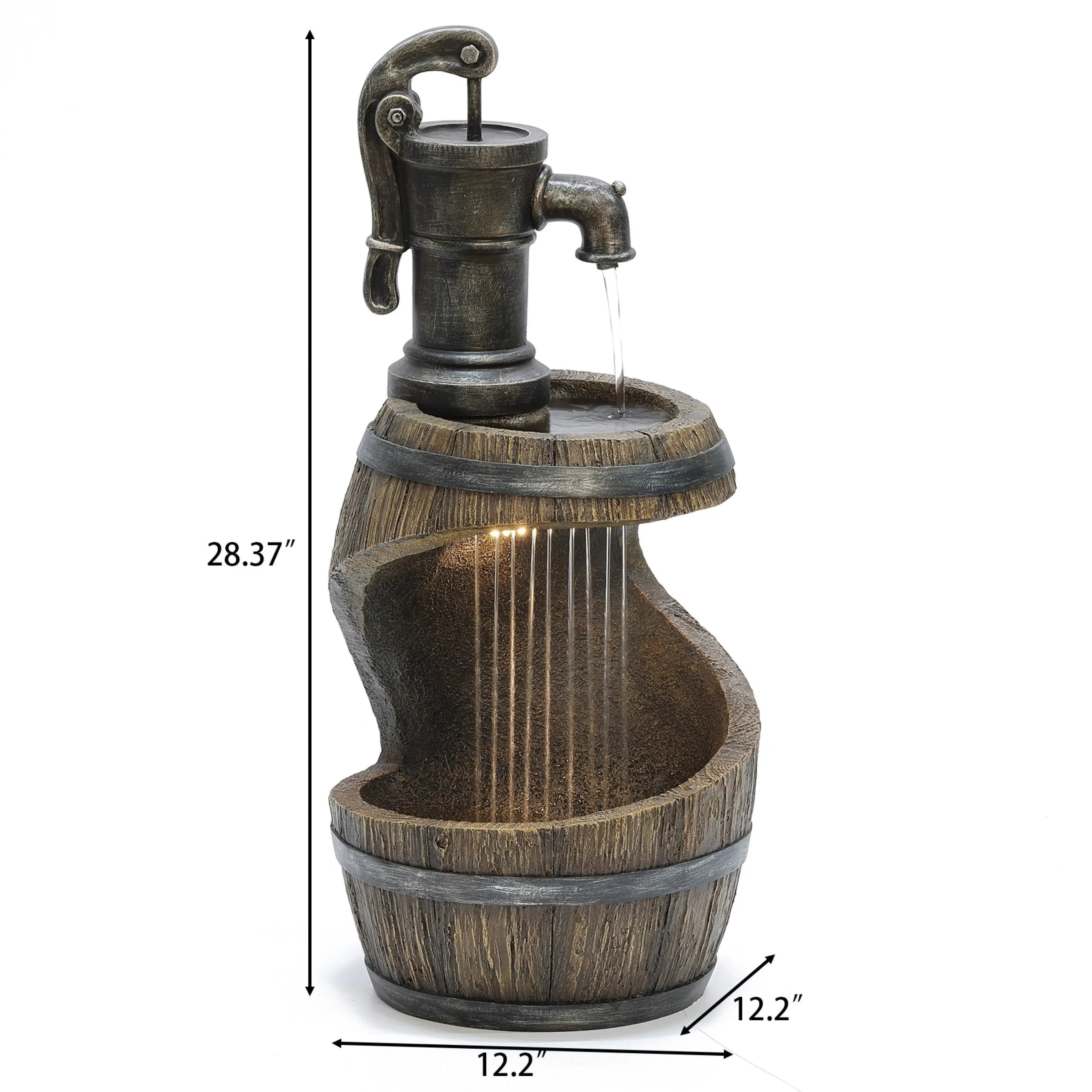 measurement-for-modern-farmhouse-spiral-barrel-rain-resin-outdoor-fountain-with-led-lights