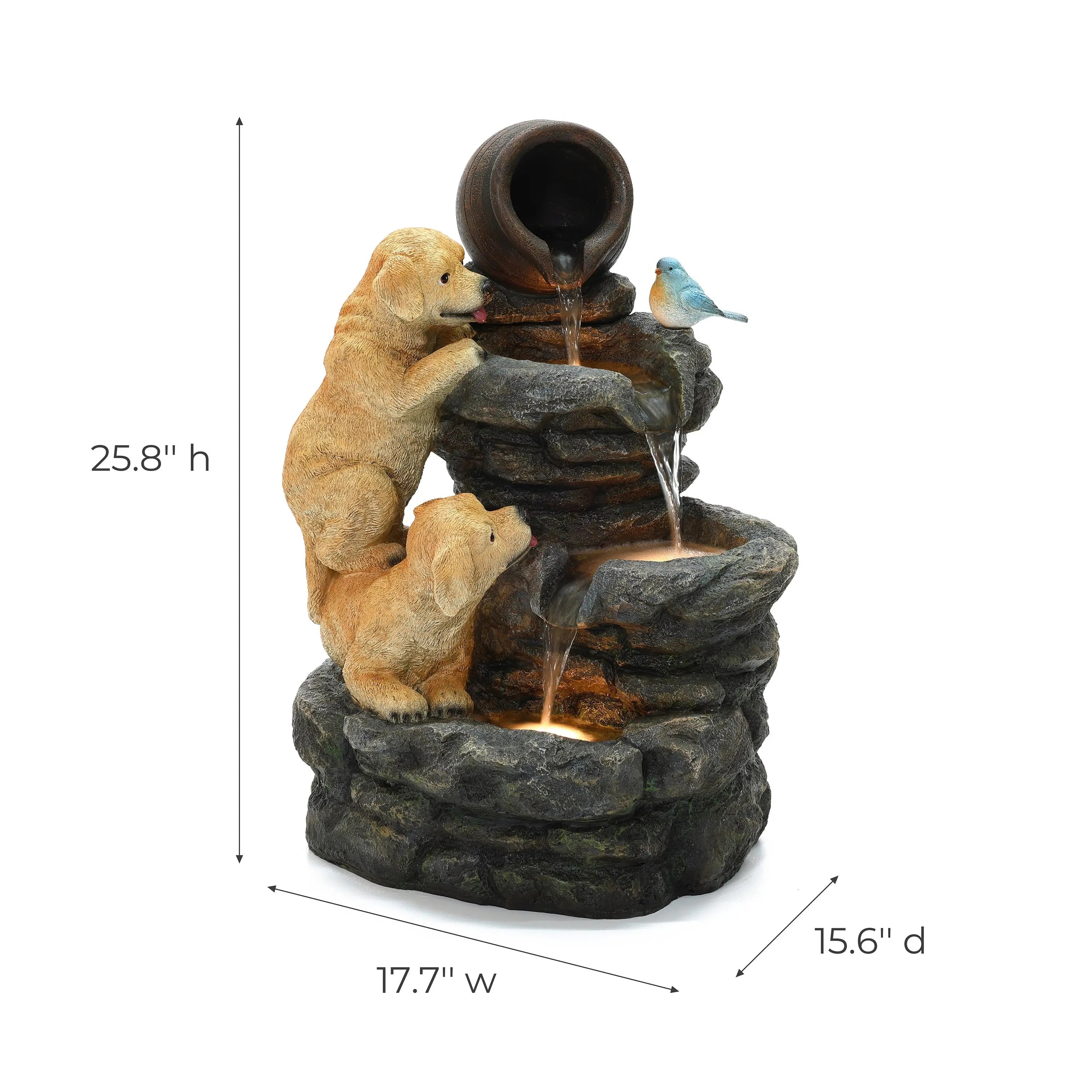size-of-puppy-rock-tower-outdoor-fountain-with-lights