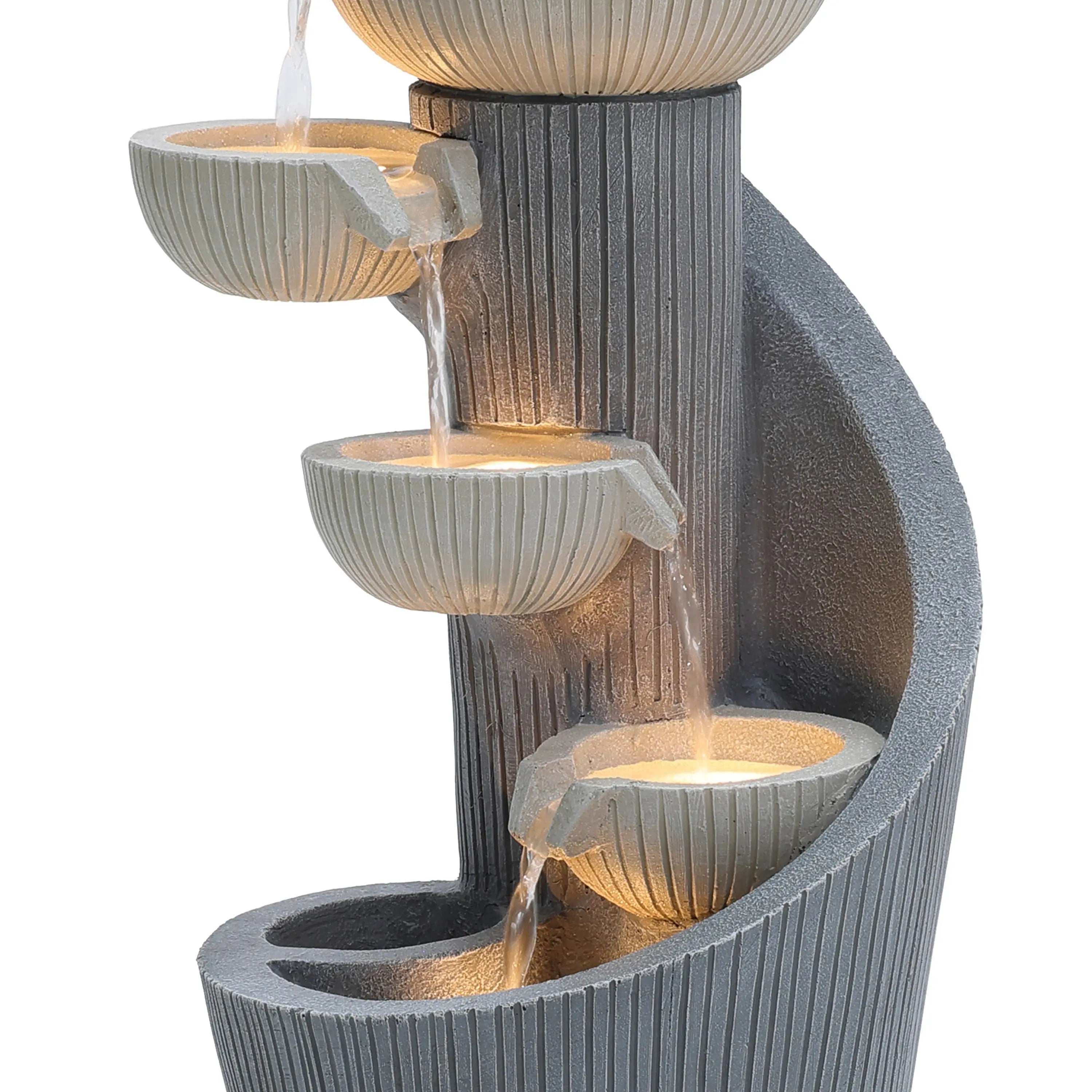 cement-outdoor-fountain-with-cascading-bowls-and-led-lights