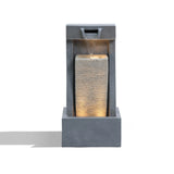 Sculptural Outdoor Water Fountain with Lights - LuxenHome