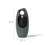 Curve Column Sculpture Outdoor Water Fountain with Lights - LuxenHome