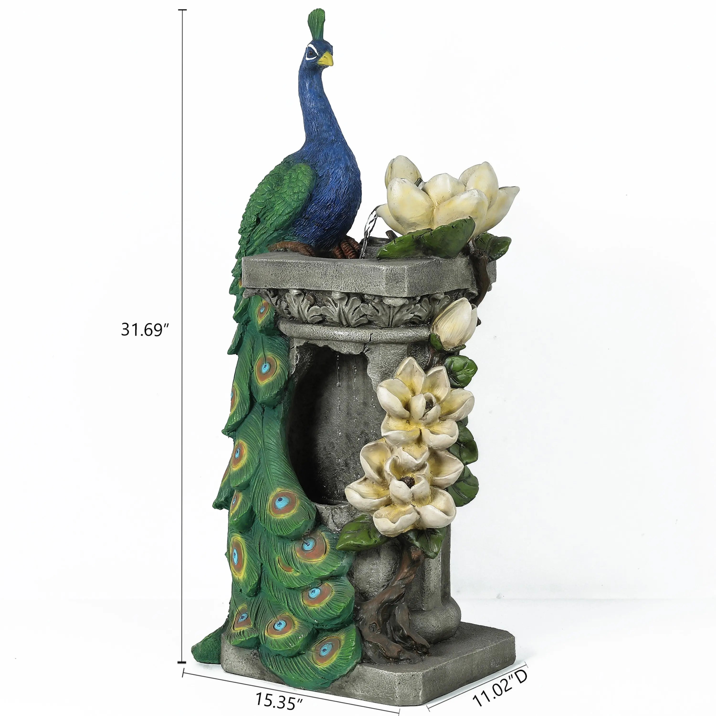 size-and-dimensions-of-outdoor-peacock-fountain-with-pump-and-led-lights