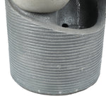 Modern Gray Resin Tiered Bowls Outdoor Water Fountain with Lights - LuxenHome