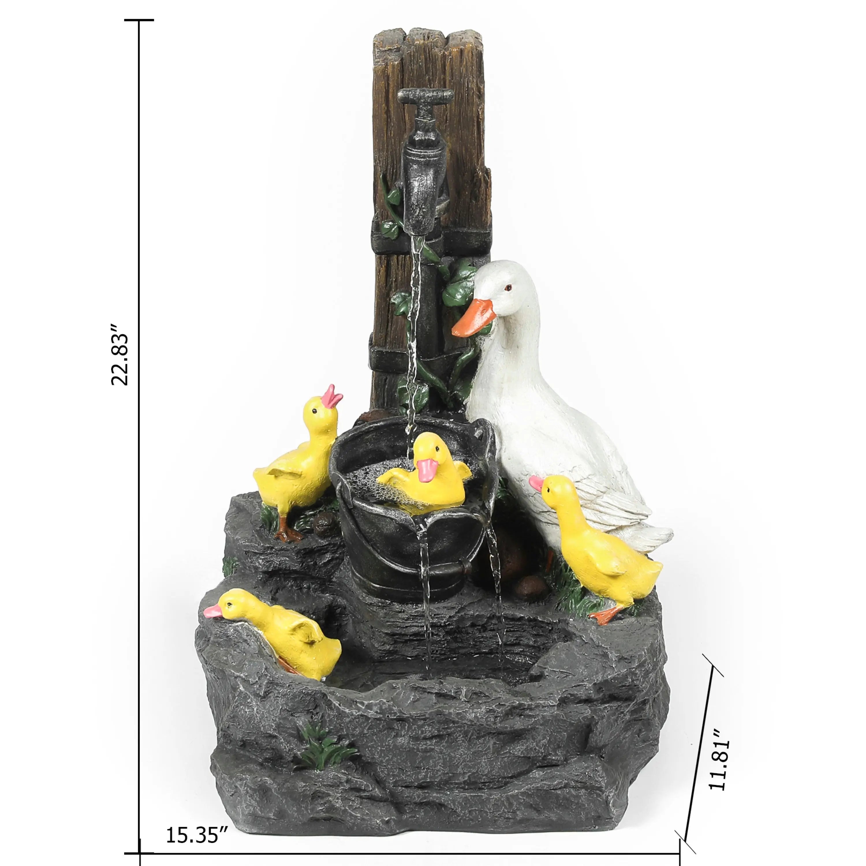 measurement-of-rein-farmhouse-duck-family-outdoor-fountain