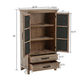 Abilene storage cabinet, tall, black, weathered - LuxenHome