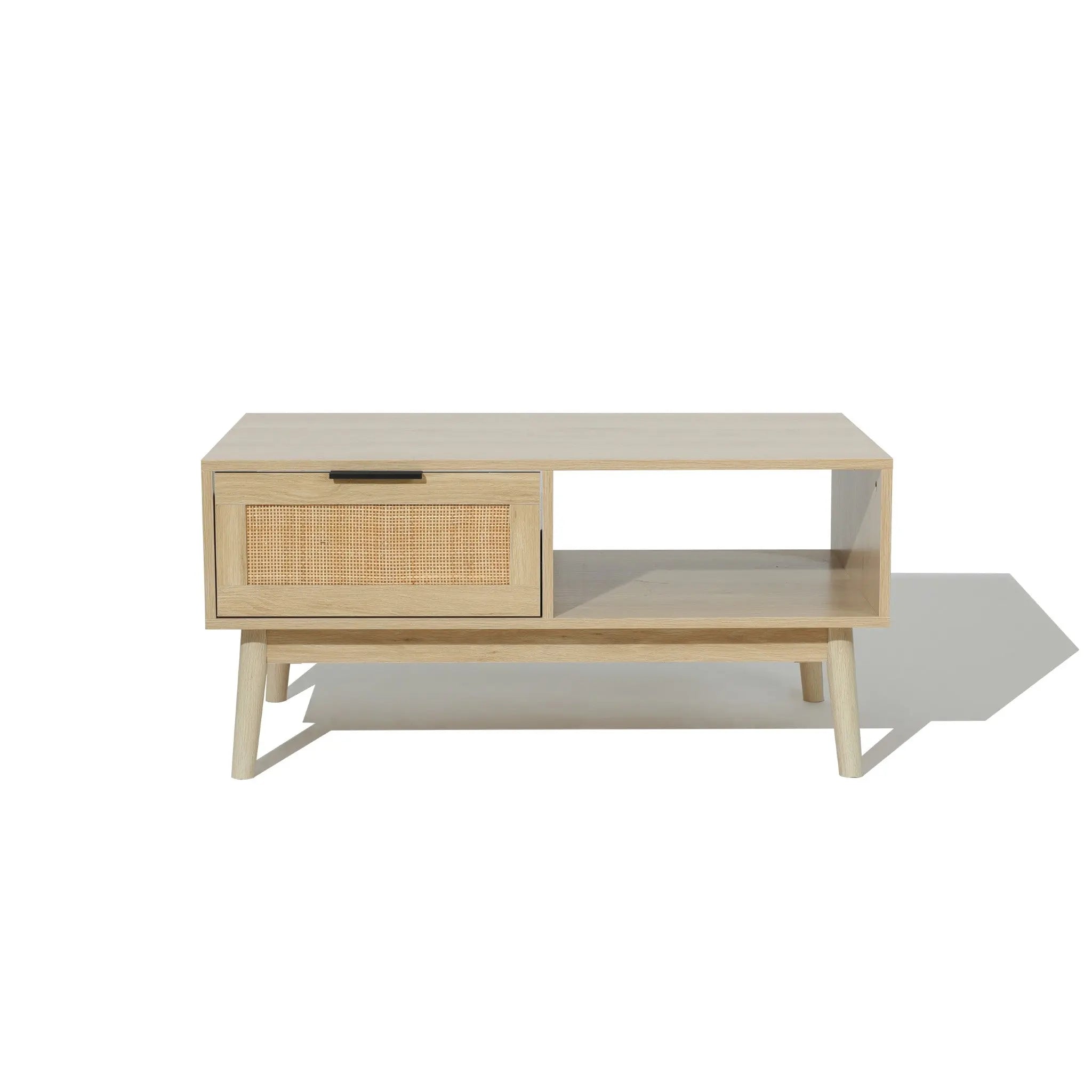 Zahra rattan coffee table with storage - LuxenHome