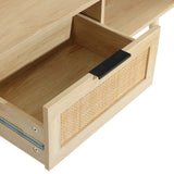 Zahra rattan coffee table with storage - LuxenHome