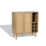 Zahra 2-door rattan wine cabinet - LuxenHome