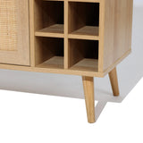 Zahra 2-door rattan wine cabinet - LuxenHome