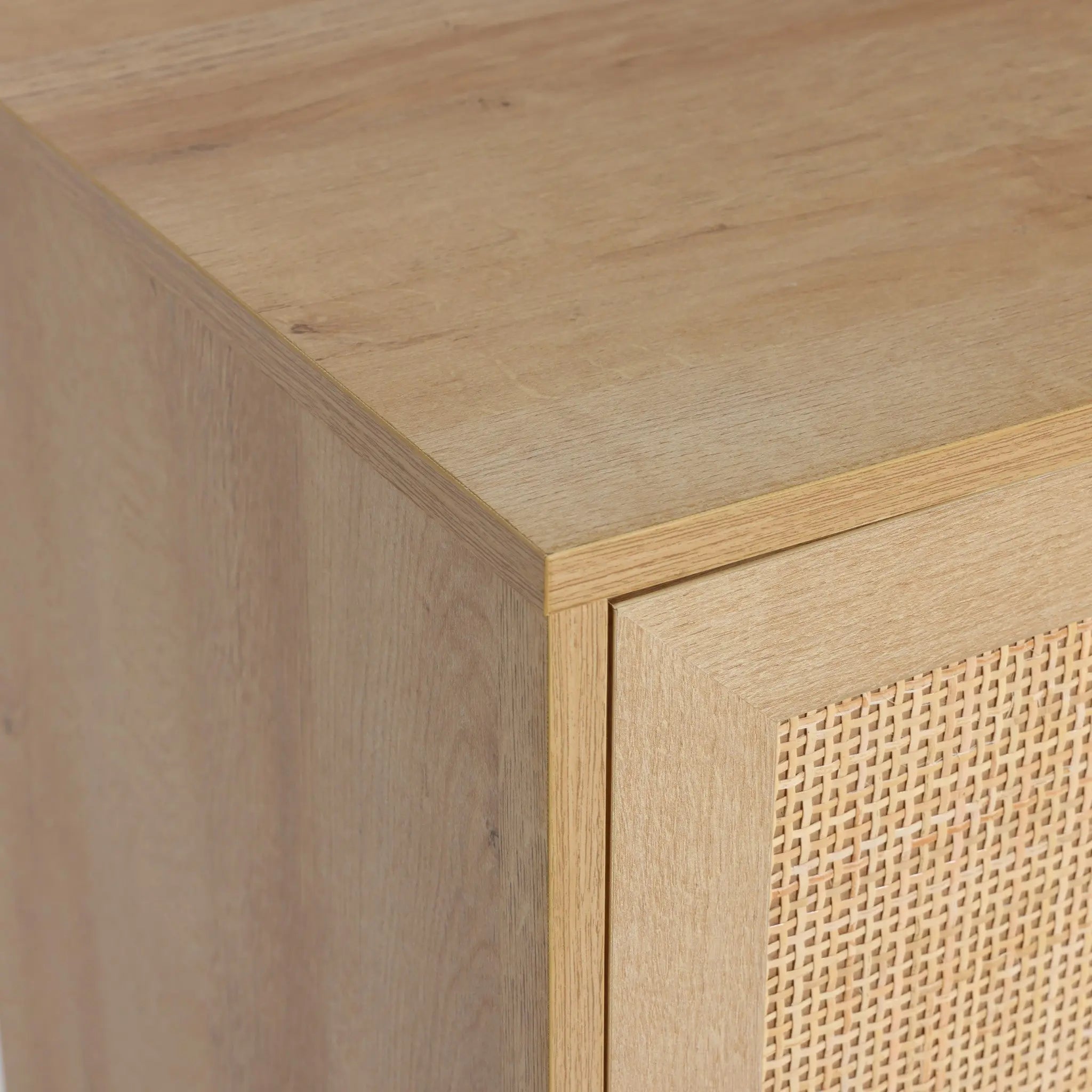Zahra 2-door rattan wine cabinet - LuxenHome