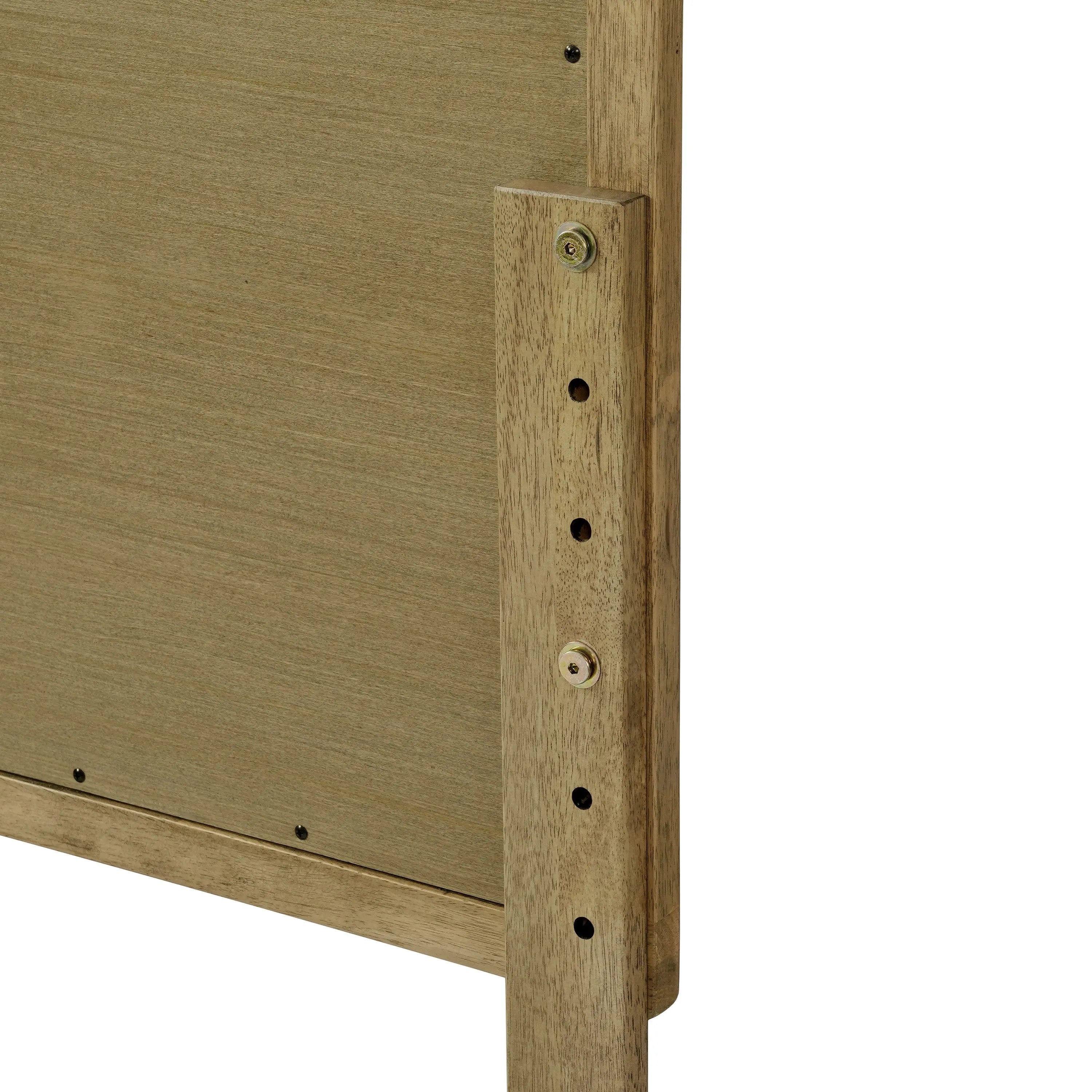 Layla free-standing wood and rattan headboard, king - LuxenHome