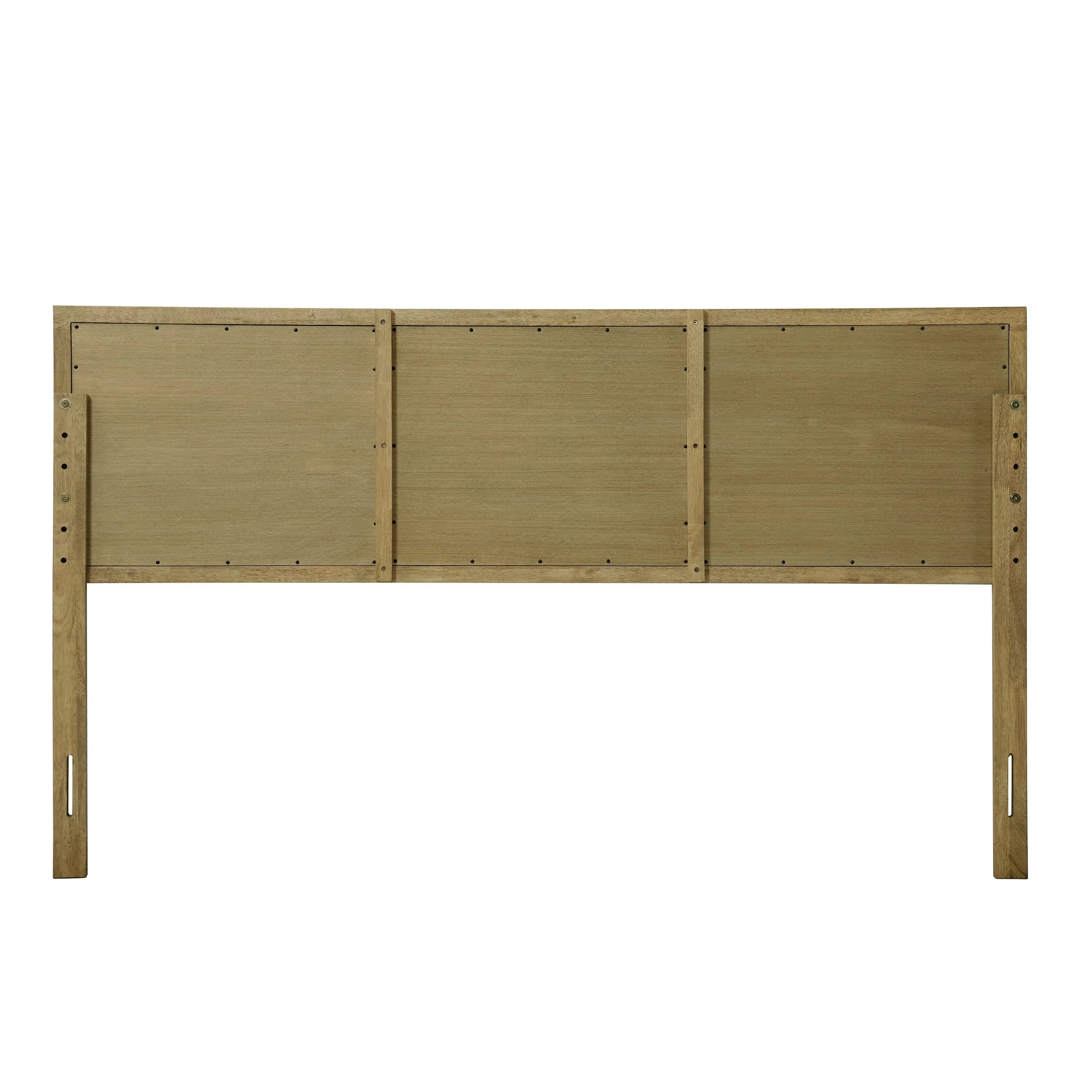 Layla free-standing wood and rattan headboard, king - LuxenHome