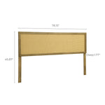 Layla free-standing wood and rattan headboard, king - LuxenHome