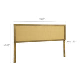 Layla free-standing wood and rattan headboard, king - LuxenHome
