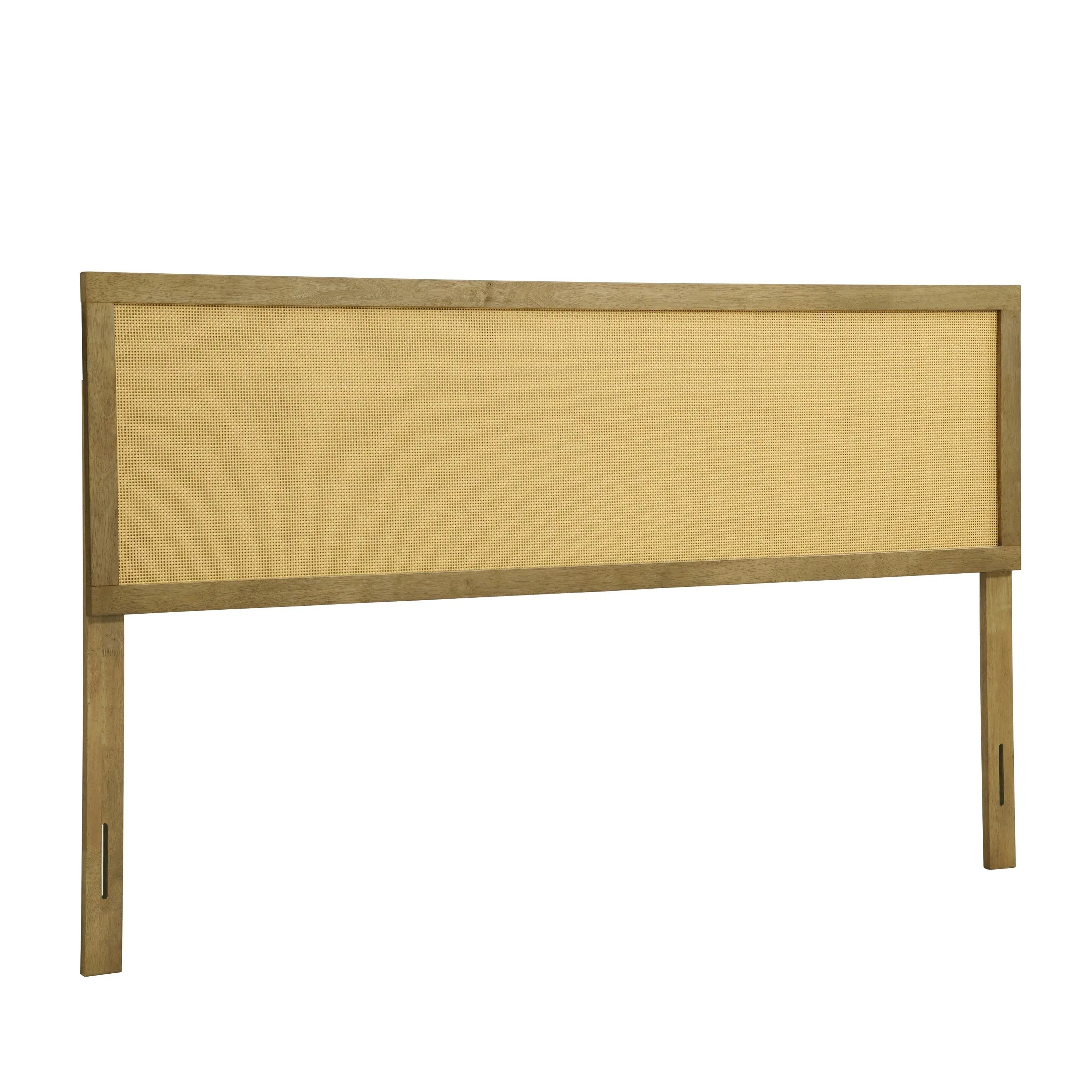 Layla free-standing wood and rattan headboard, king - LuxenHome