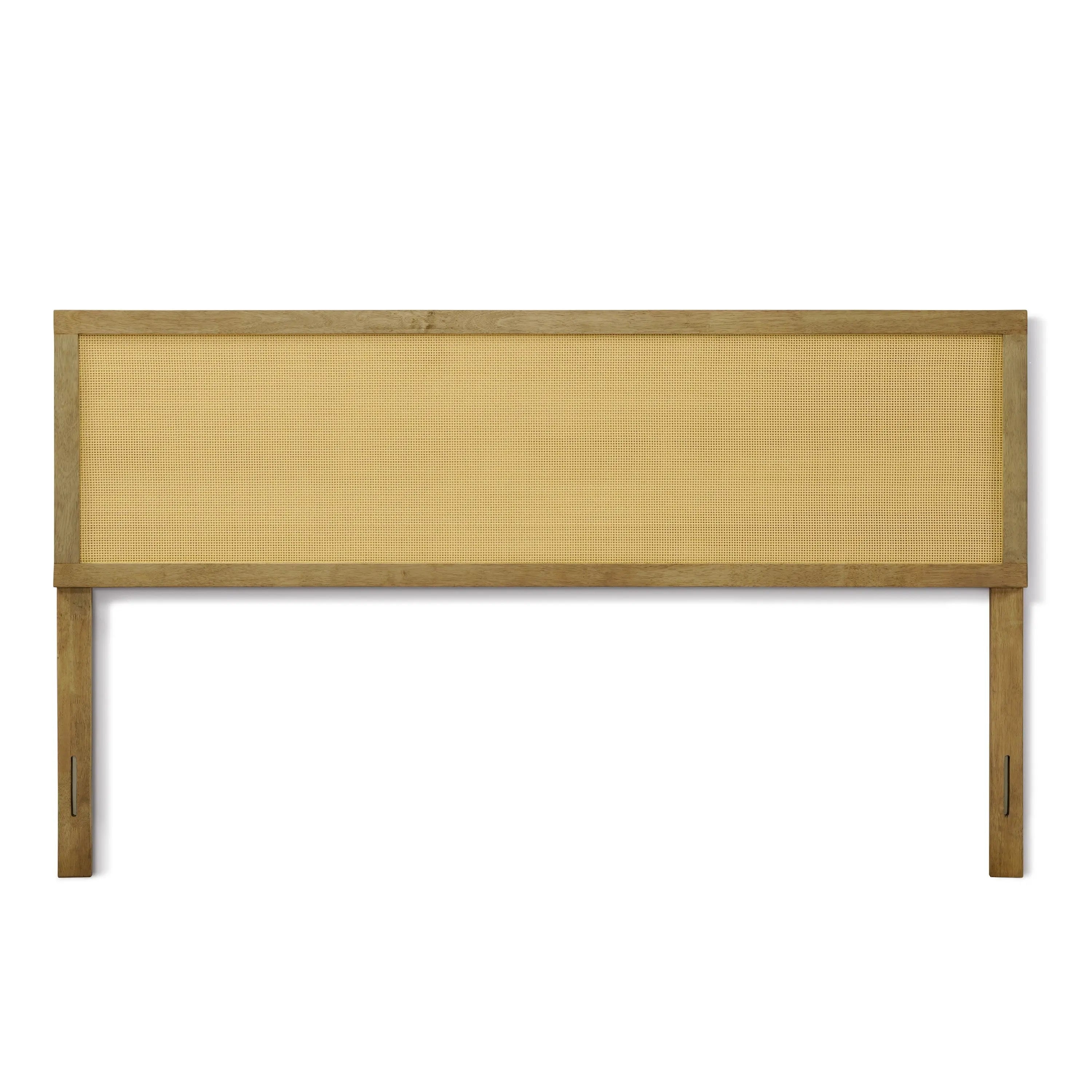 Layla free-standing wood and rattan headboard, king - LuxenHome