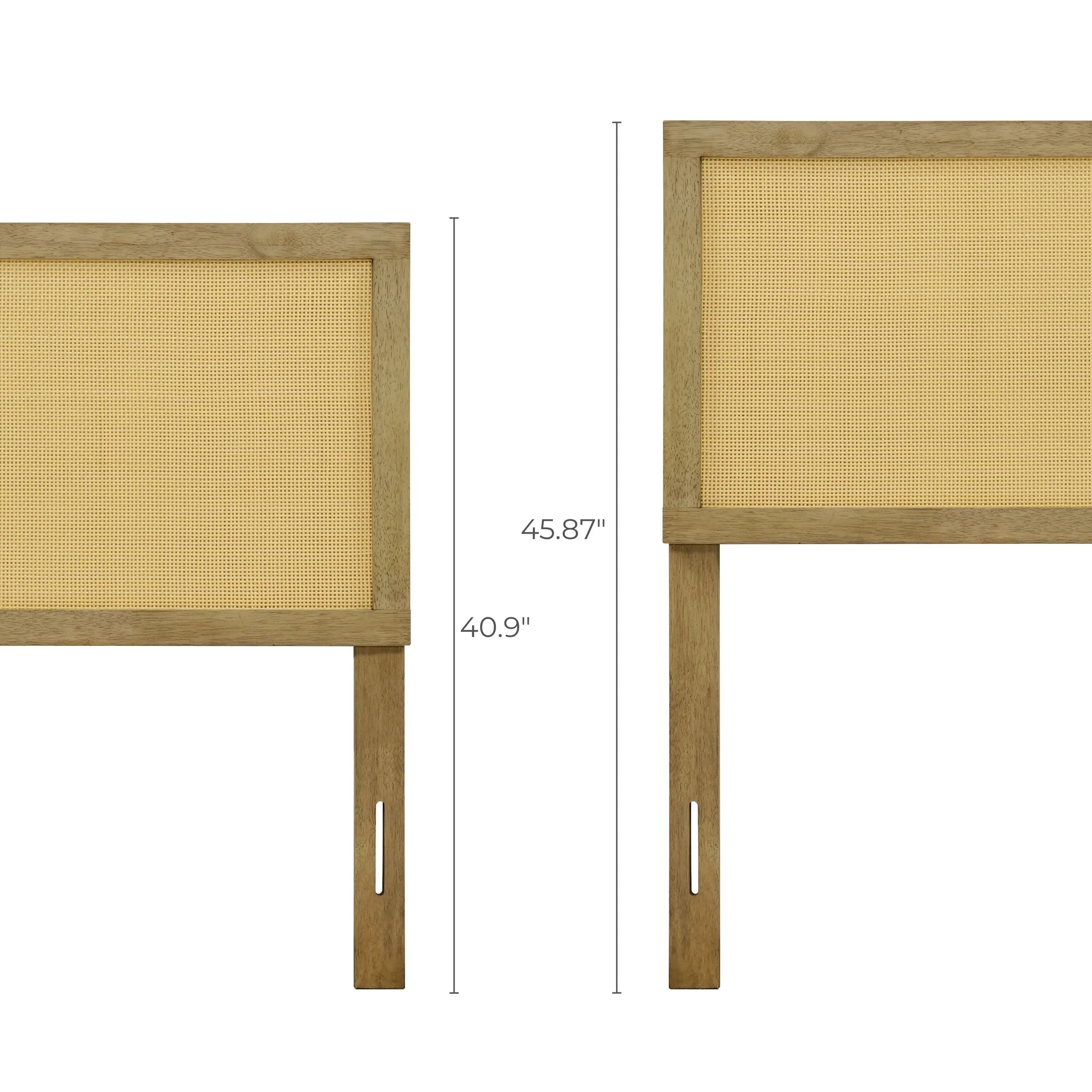Layla free-standing wood and rattan headboard, queen - LuxenHome