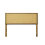 Layla free-standing wood and rattan headboard, queen - LuxenHome
