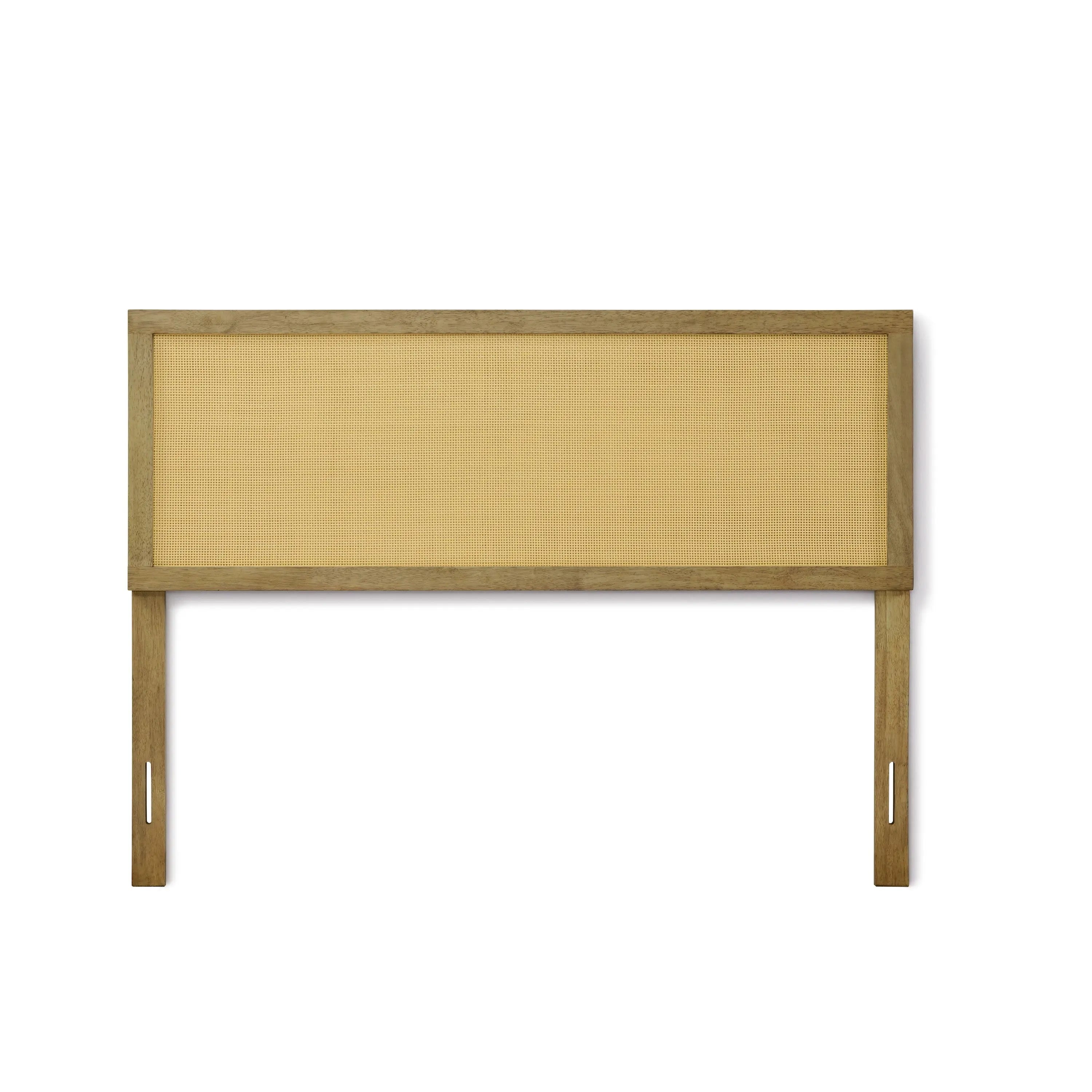 Layla free-standing wood and rattan headboard, queen - LuxenHome