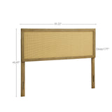 Layla free-standing wood and rattan headboard, queen - LuxenHome