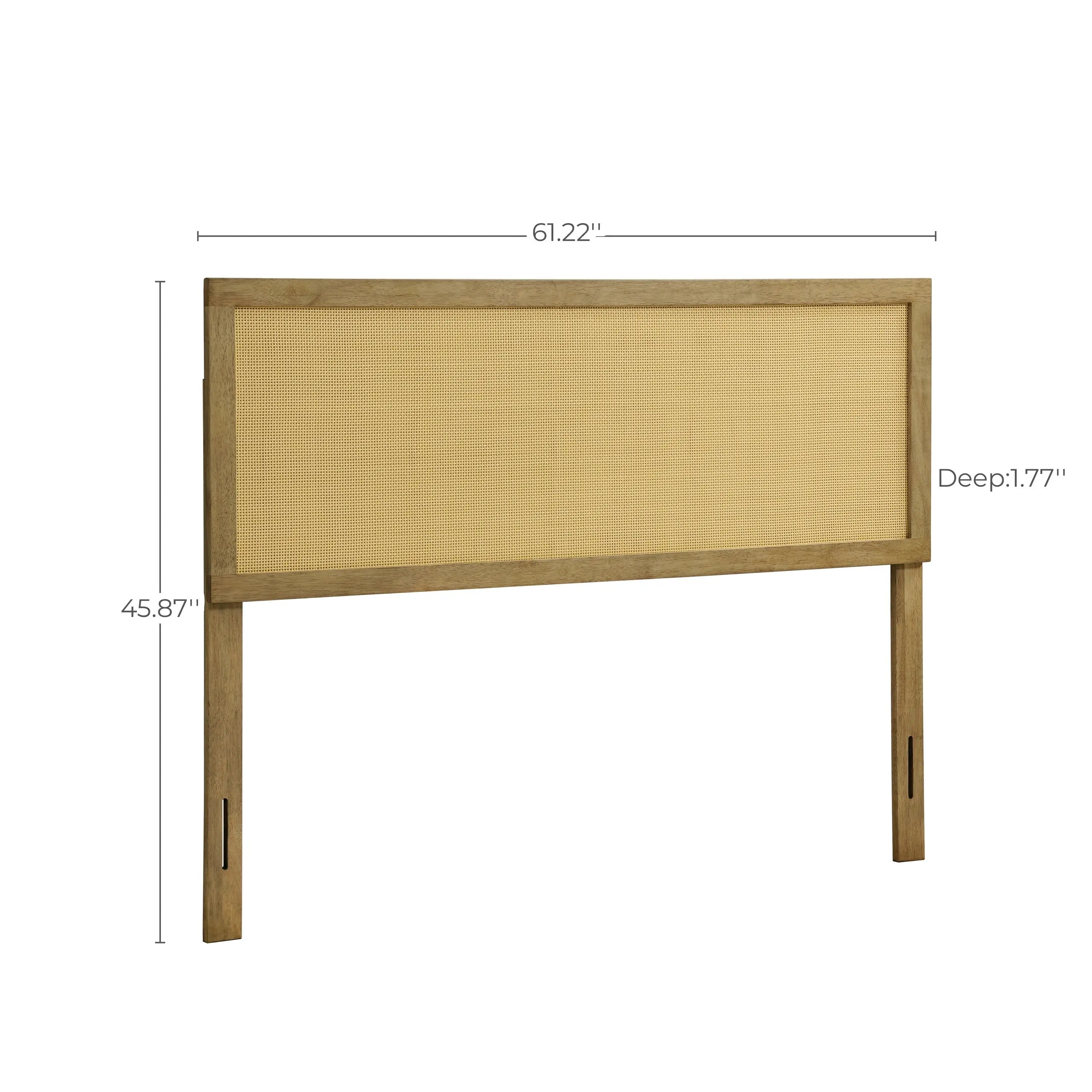 Layla free-standing wood and rattan headboard, queen - LuxenHome