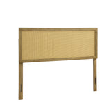 Layla free-standing wood and rattan headboard, queen - LuxenHome