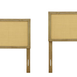 Layla free-standing wood and rattan headboard, queen - LuxenHome