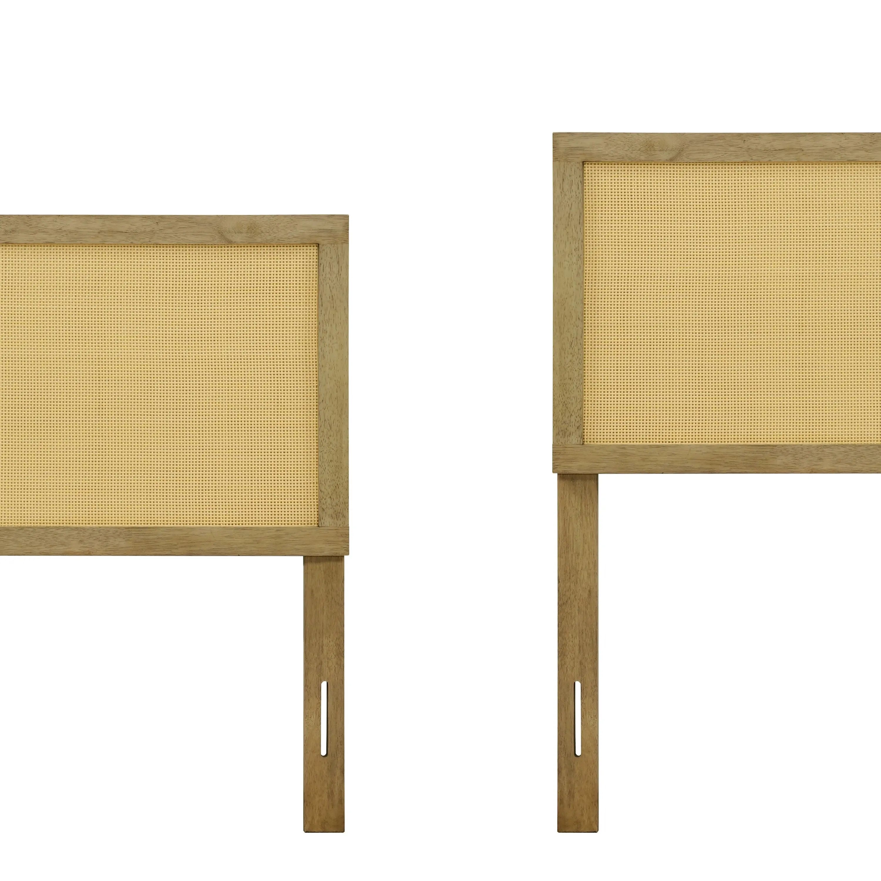 Layla free-standing wood and rattan headboard, queen - LuxenHome