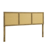 Tariq free-standing boho rattan headboard, king - LuxenHome