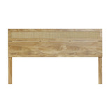 Arne free-standing wood and rattan headboard, king - LuxenHome
