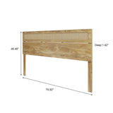 Arne free-standing wood and rattan headboard, king - LuxenHome