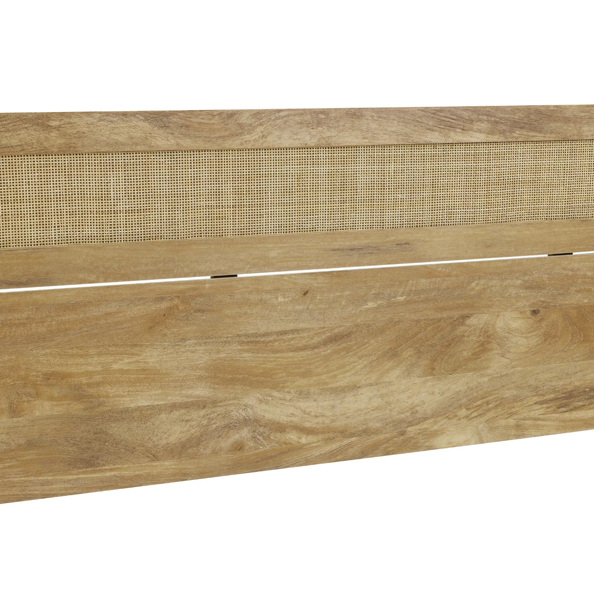 Arne free-standing wood and rattan headboard, king - LuxenHome