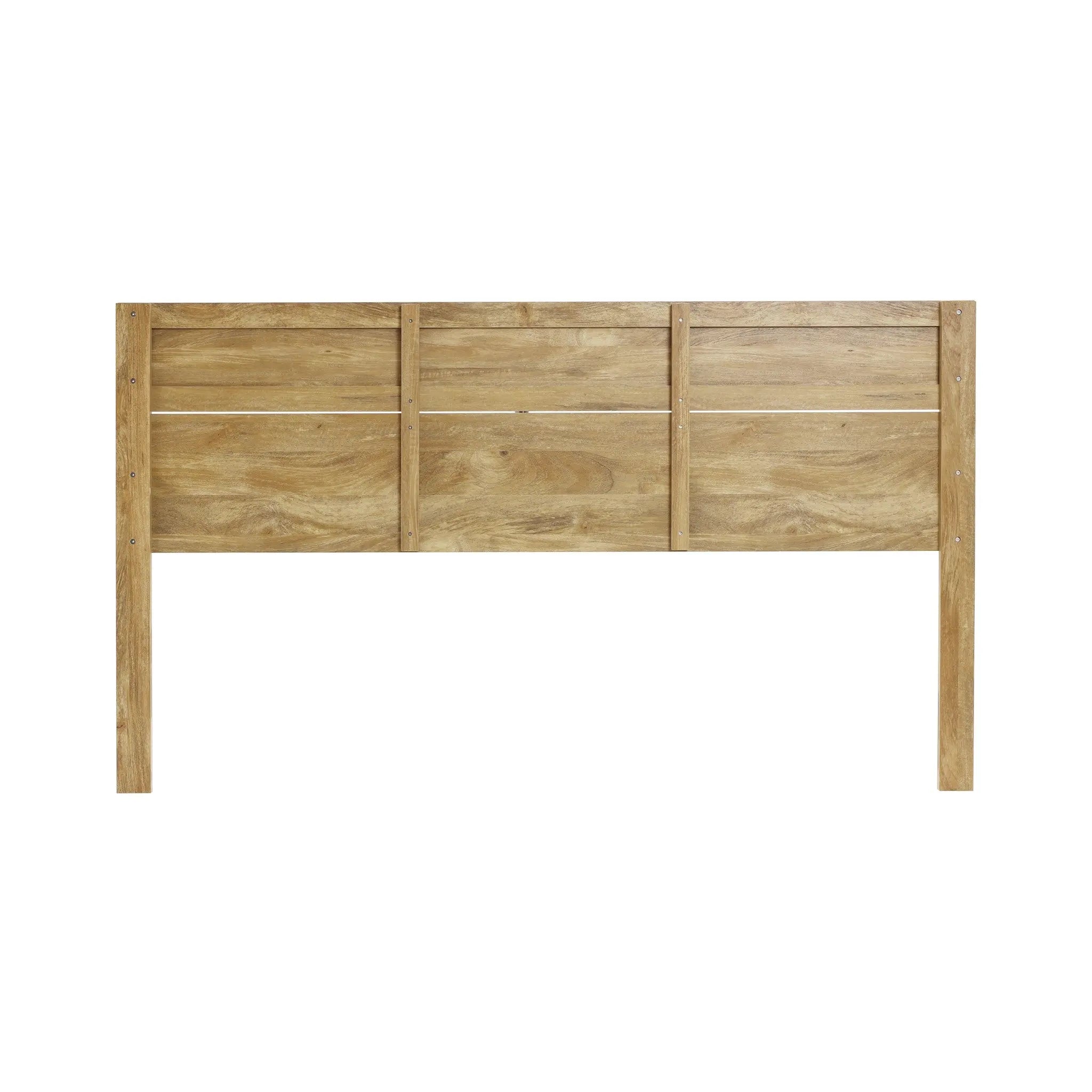 Arne free-standing wood and rattan headboard, king - LuxenHome